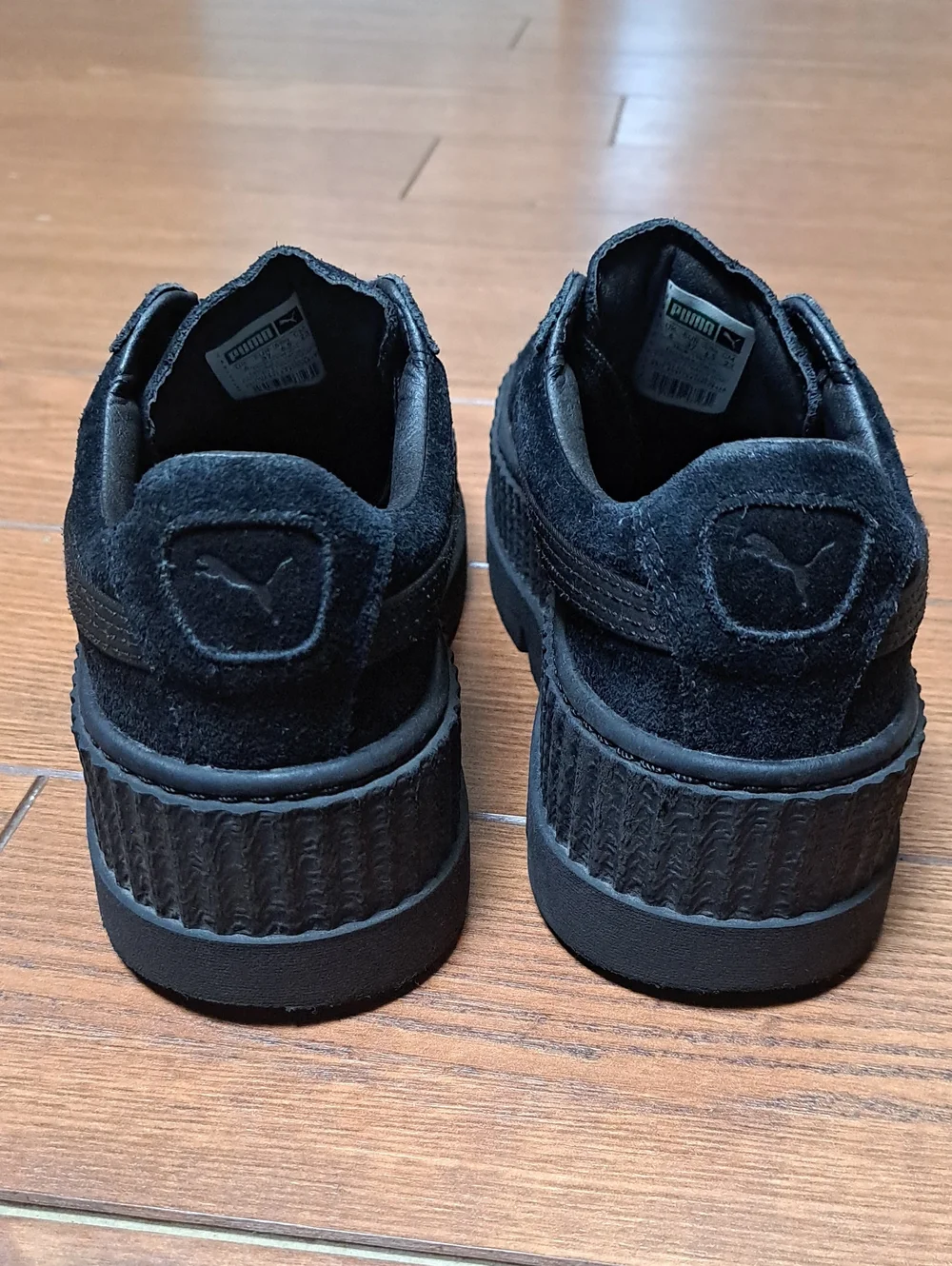FENTY x PUMA Rihanna Cleated Creepers Triple Black Suede Platform Shoes 6.5